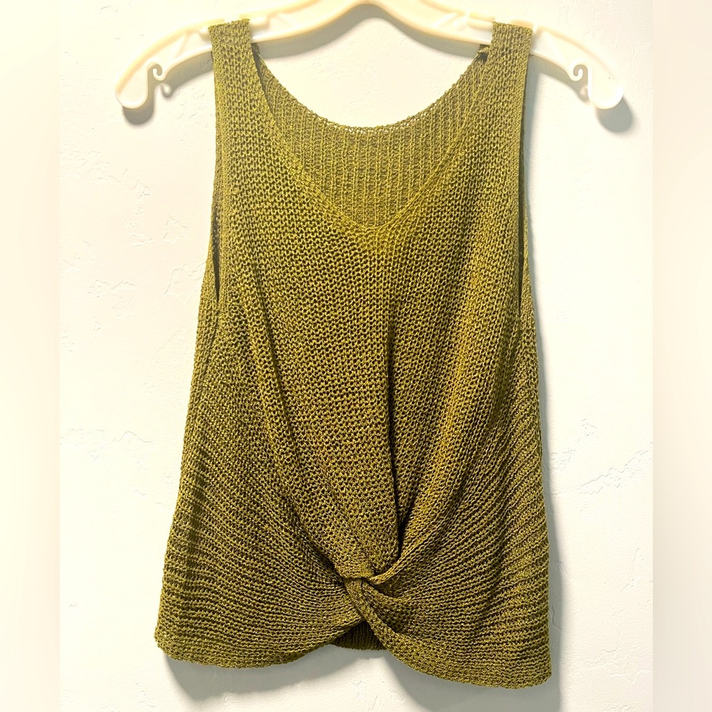 Olive Green Knit Sleeveless Top